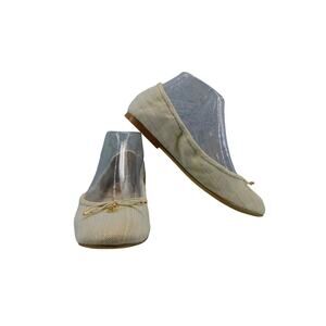 Sam Edelman Felicia Natural Gold Shimmery Linen Ballet Womens Size 7 Shoe